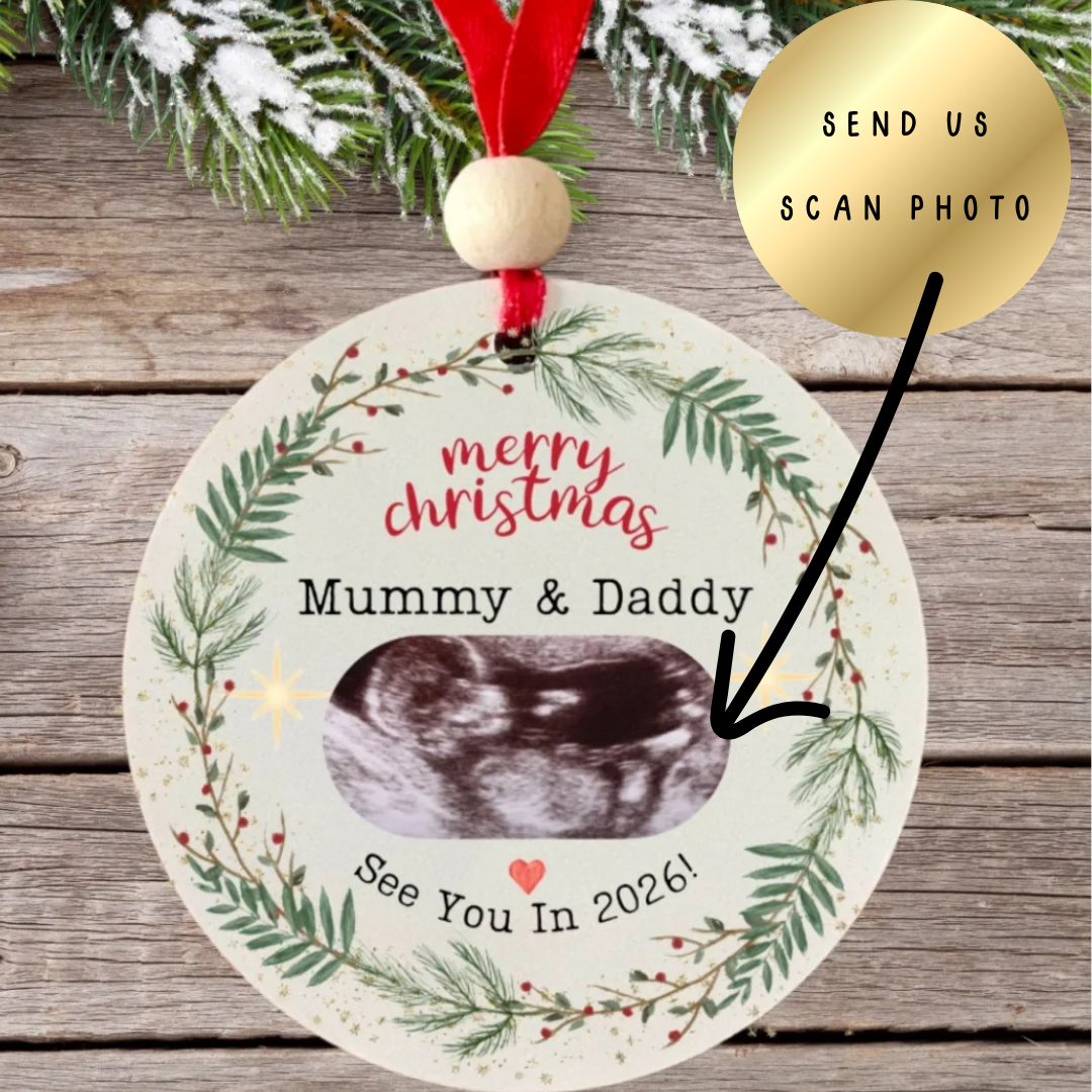 Personalised See You In 2027 Baby Scan Christmas Bauble