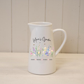 Mums Garden Personalised Bee Floral Design Jug Vase