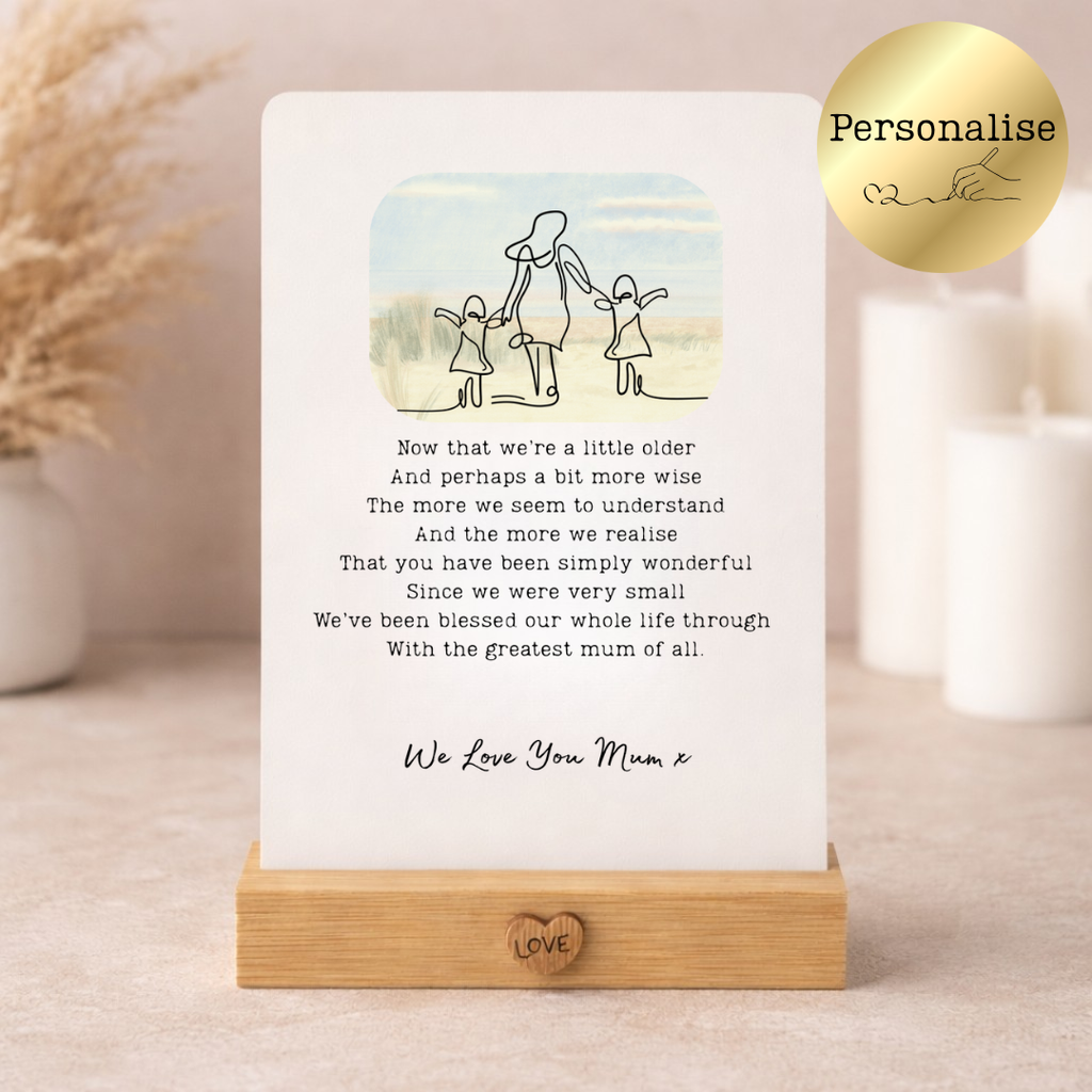 Personalised Metal Plaque - Mother Daughters Design