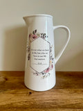 Ex-Display | Rustic Farmhouse Jug Vase - ‘It’s not what you have in life’ Design  | Extra Tall