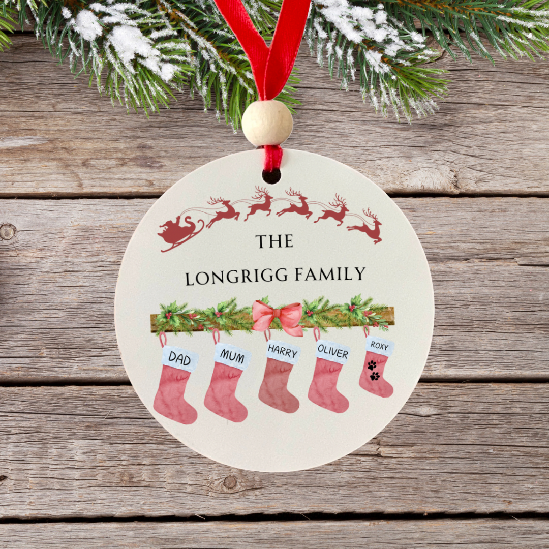 Personalised Family Stocking Design Bauble