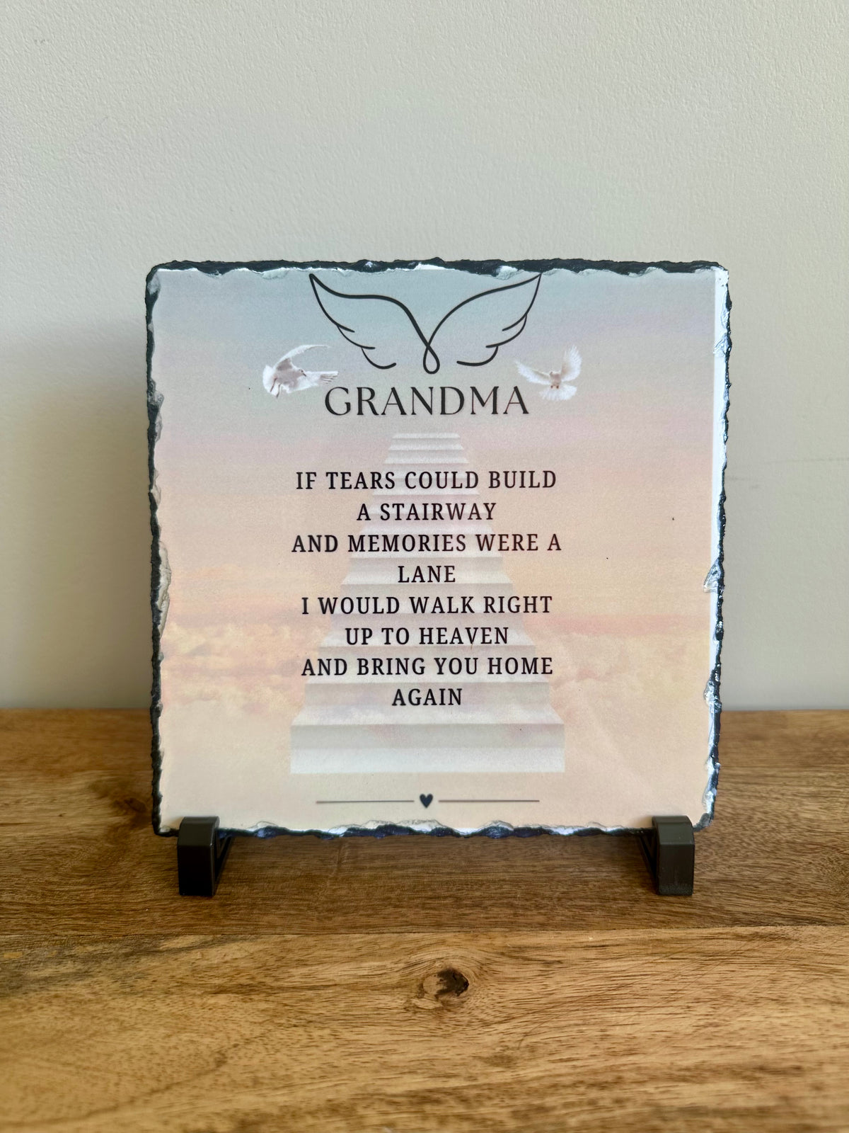 Ex-Display | Indoor/Outdoor - Rock Slate - Grandma In Memory Of Design (approx 20x20)