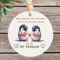Personalised Penguin Love Design Bauble