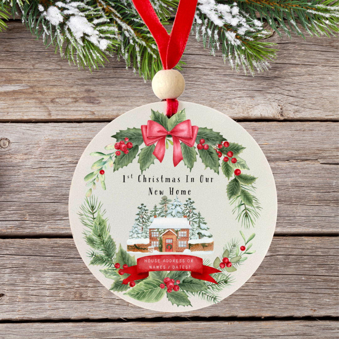 Personalised 1st Christmas In New Home Bauble