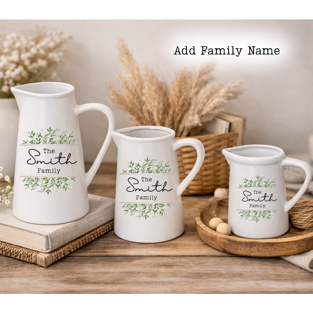 Personalised Family Farmhouse Style Jug Vase
