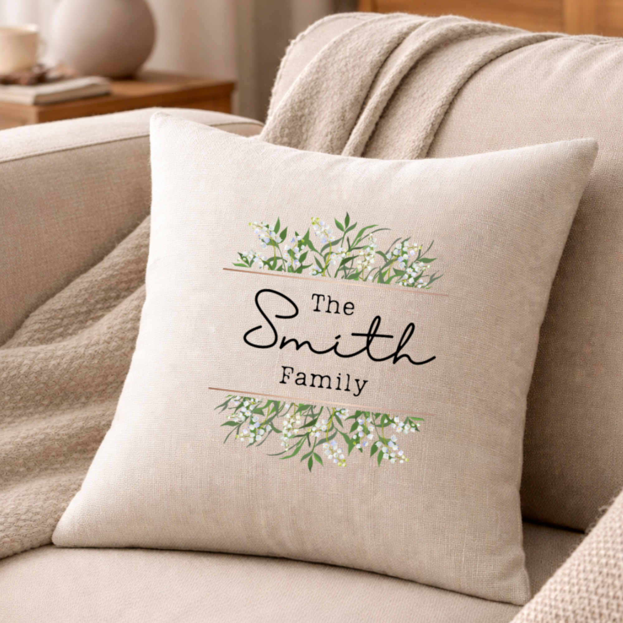 Personalised Floral Family Cushion