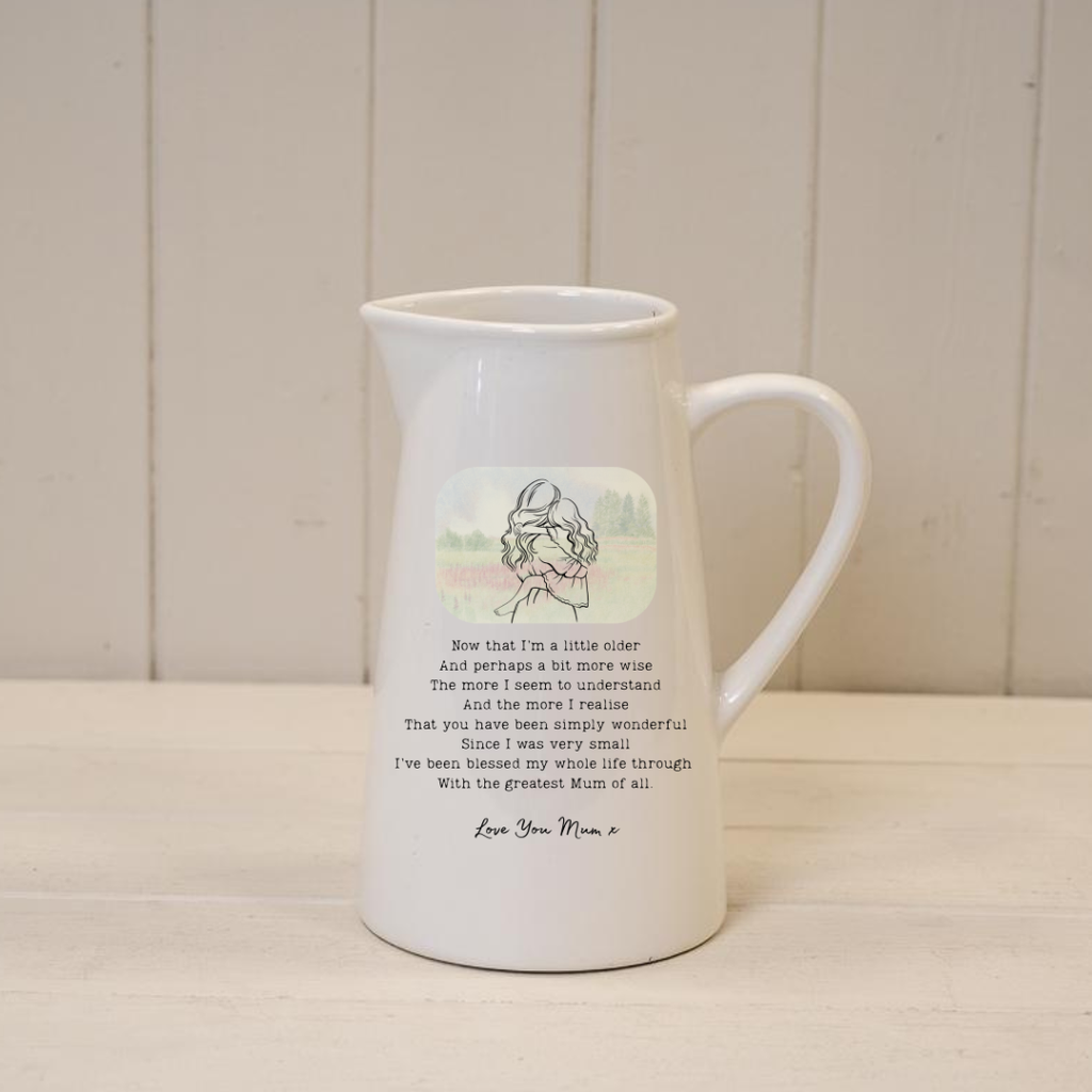 Personalised Ceramic Jug – Mother & Daughter Poem Vase