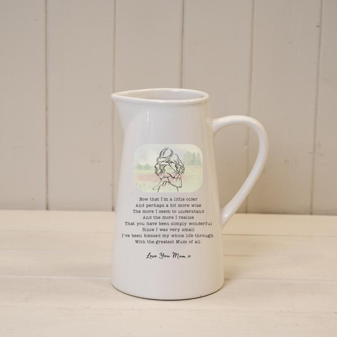 Personalised Ceramic Jug – Mother & Daughter Poem Vase