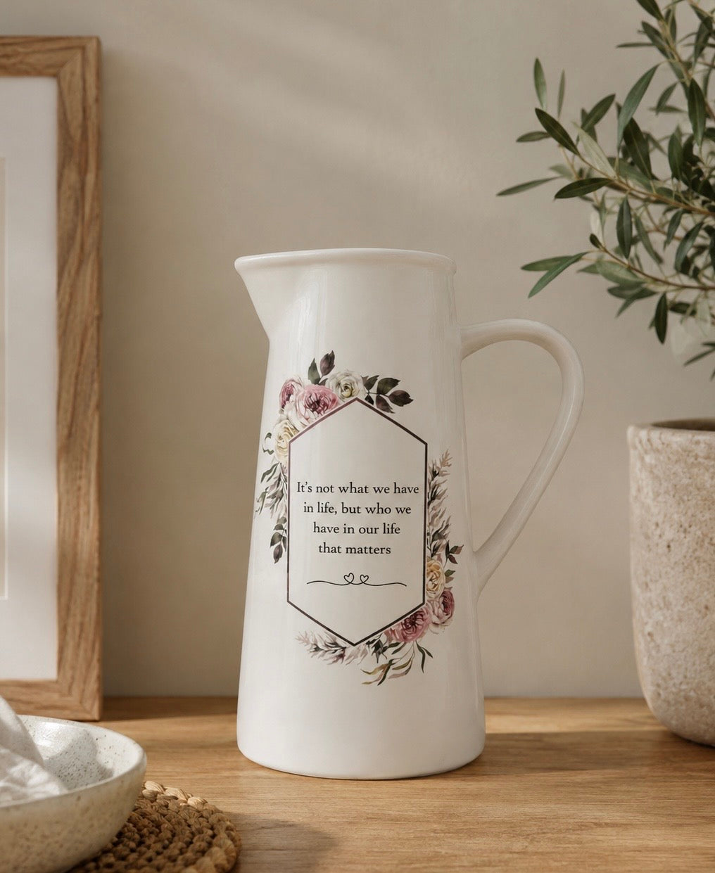 Jug Vase | ‘It’s not what we have in life’ Floral Design