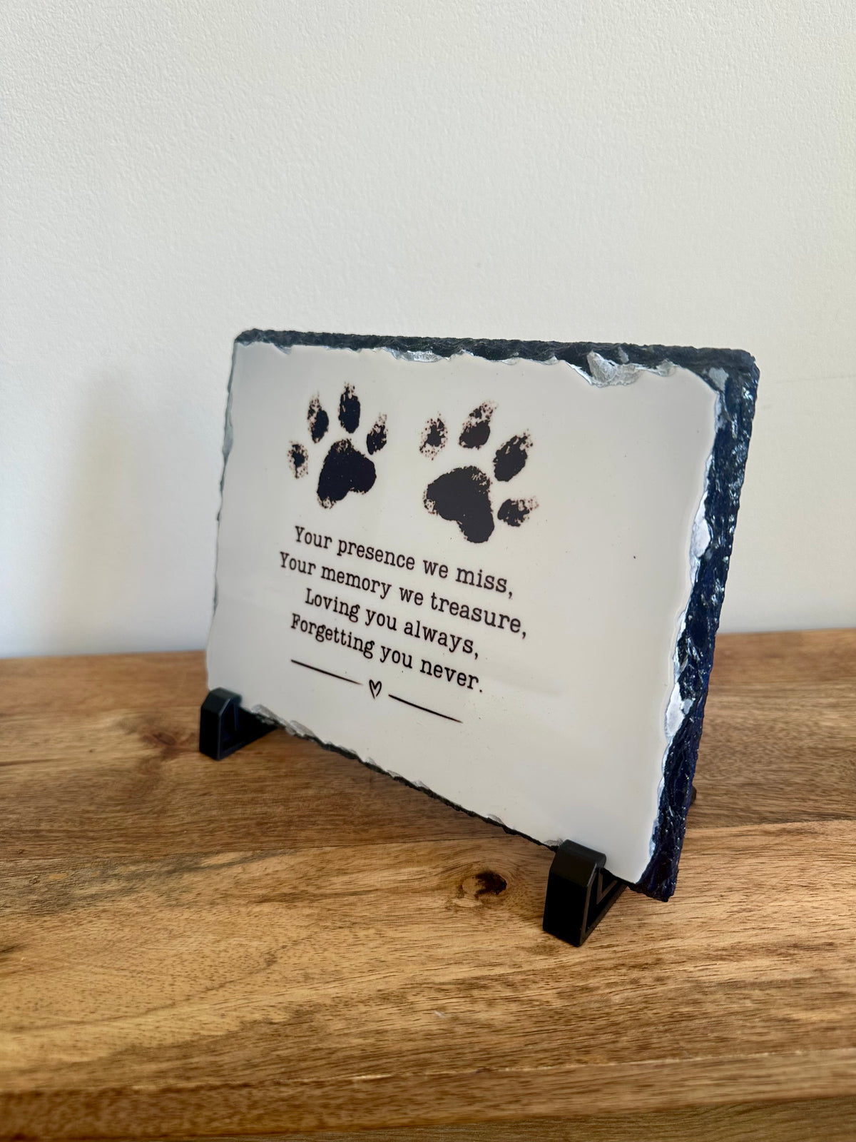 Ex-Display | Indoor/Outdoor - Rock Slate - Paw Print In Memory Of Design (approx 15x20)