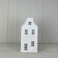 White Ceramic House Ornament with LED
