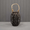 33cm Black Wicker Lantern