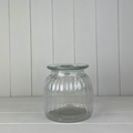 Clear Ribbed Vase