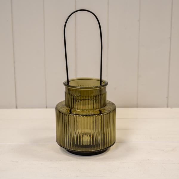 Olive Green Candle Holder Large