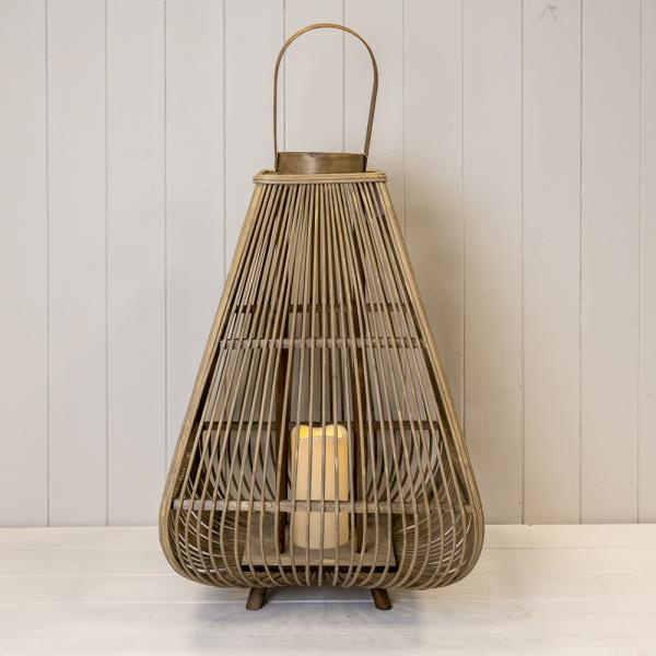 Extra Large Bamboo Lantern with LED Candle