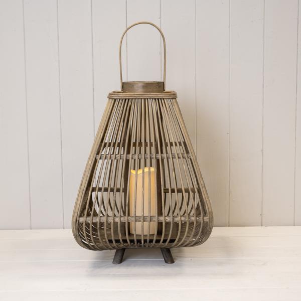 Medium Bamboo Lantern with LED Candle