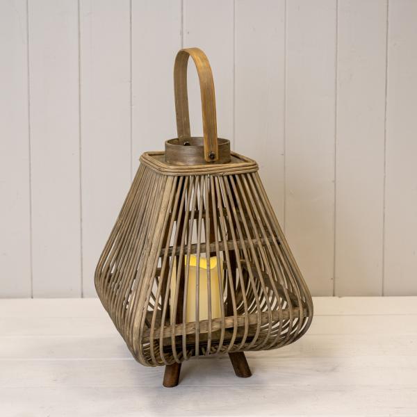 Small Bamboo Lantern with LED Candle