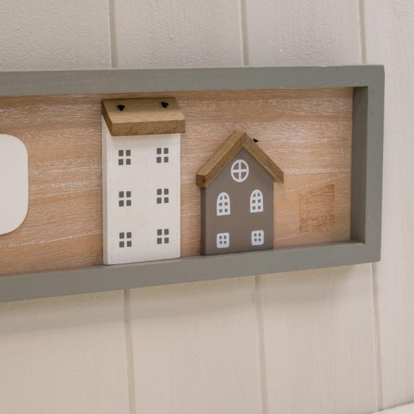 Rectangle Grey Border Wooden Sign 'Home is Where Love Resides Memories are Created Friends Always