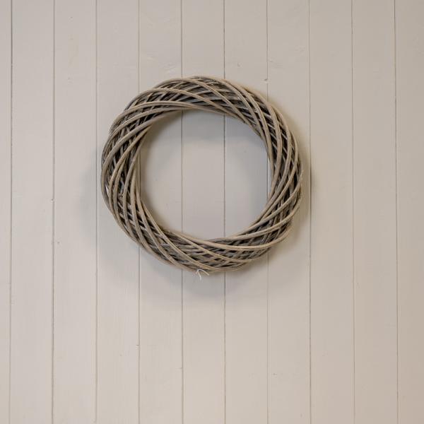 Grey Round Thick Willow Wreath