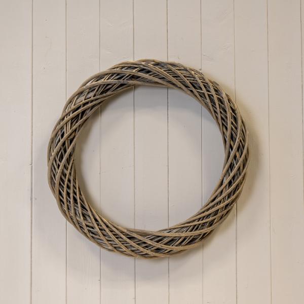 Grey Round Thick Willow Wreath