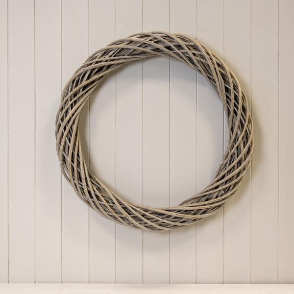 Grey Round Thick Willow Wreath