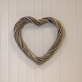 Grey Heart Thick Willow Wreath
