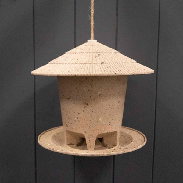 Earthy Deluxe Round Bird Feeder - Coffee Husks