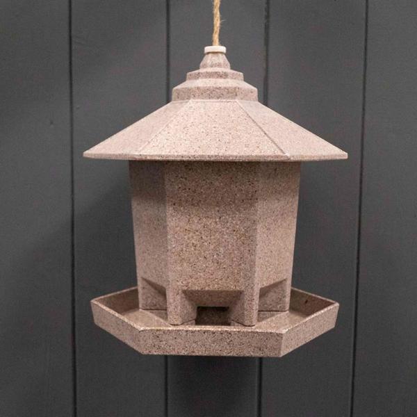 Earthy Deluxe Hexagonal Bird Feeder Nut Husk