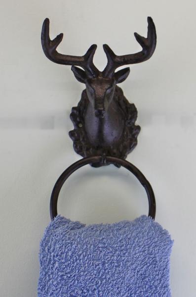 Stag Head Cast Iron Rustic Towel Ring
