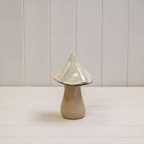 Beige Mottle Ceramic Mushroom Decoration