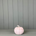 Glazed Ceramic Pumpkin Jar with Textured Detail