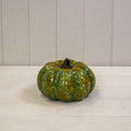 Large Green Ceramic Vintage Style Pumpkin