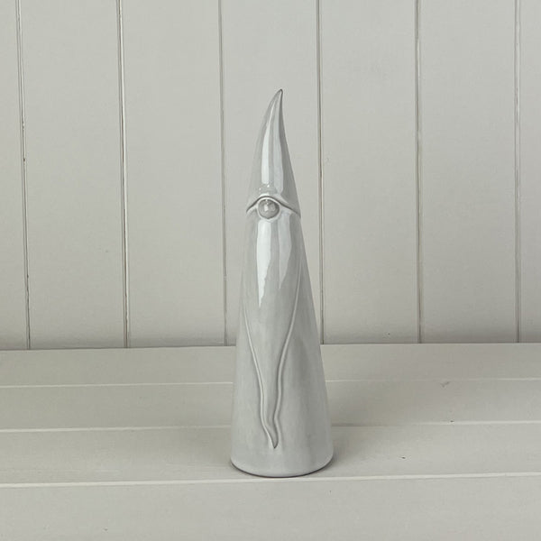 Glazed Ceramic Tall Gonk Ornament with Textured Detail