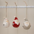 Box of 3 Ceramic Santa Baubles