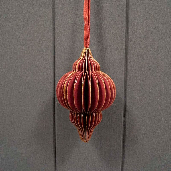 Hanging Handmade Burgundy Lantern Paper Decoration - Box of 6