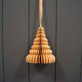 Hanging Handmade Gold Tree Paper Decoration - Box of 6
