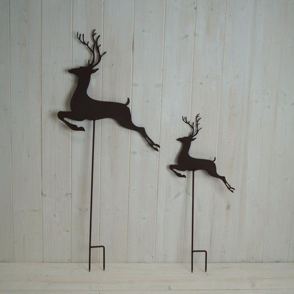 S/2 Metal Reindeers on Stake