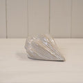 Glazed Ceramic Shell Ornament with Textured Detail