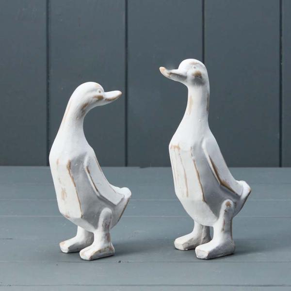 Mixed Whitewashed Wooden Ducks