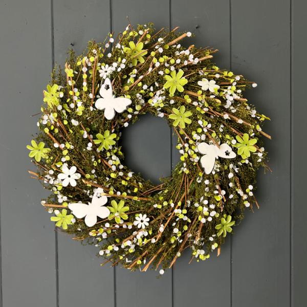 Twig Flower And Butterfly Wreath