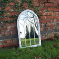 Large White Vintage Arched Mirror