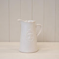 White Ceramic Jug Fleur De Lis