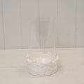 Round Bow Candle Holder with Glass Insert.