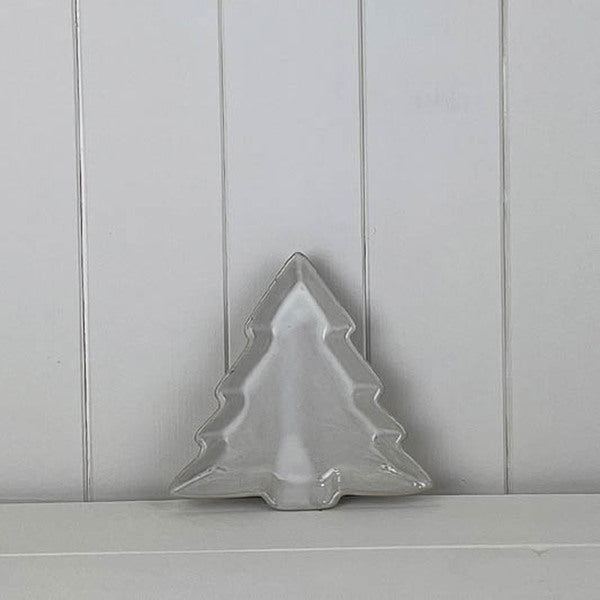 Glazed Ceramic Tree Dish with Textured Detail