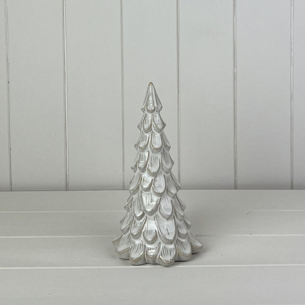 Glazed Ceramic Tree Ornament with Textured Detail