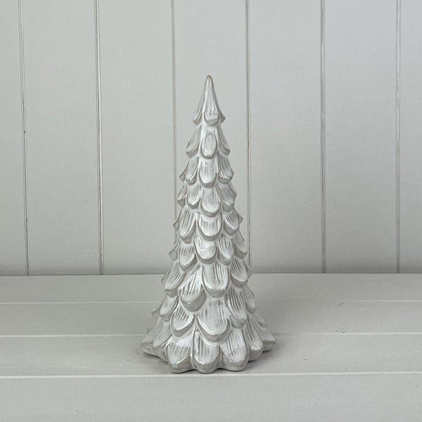 Glazed Ceramic Tree Ornament with Textured Detail