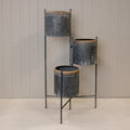 Zinc Tiered Trio Planter