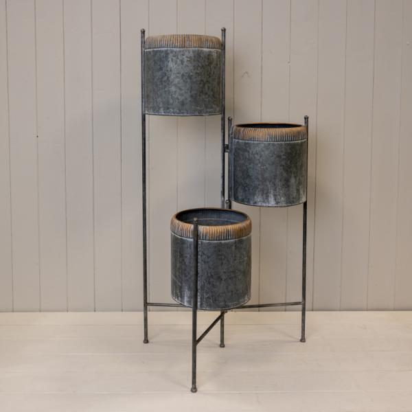 Zinc Tiered Trio Planter