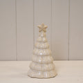 Large Stone Glazed Ribbed Christmas Tree with Star Topper