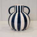 Deep Blue and White Statement Vase.